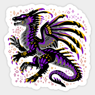 Non Binary Flag Dragon Sticker